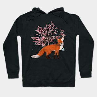 Nature Cherry Blossom Tree Cute Forest Animal Fox Hoodie